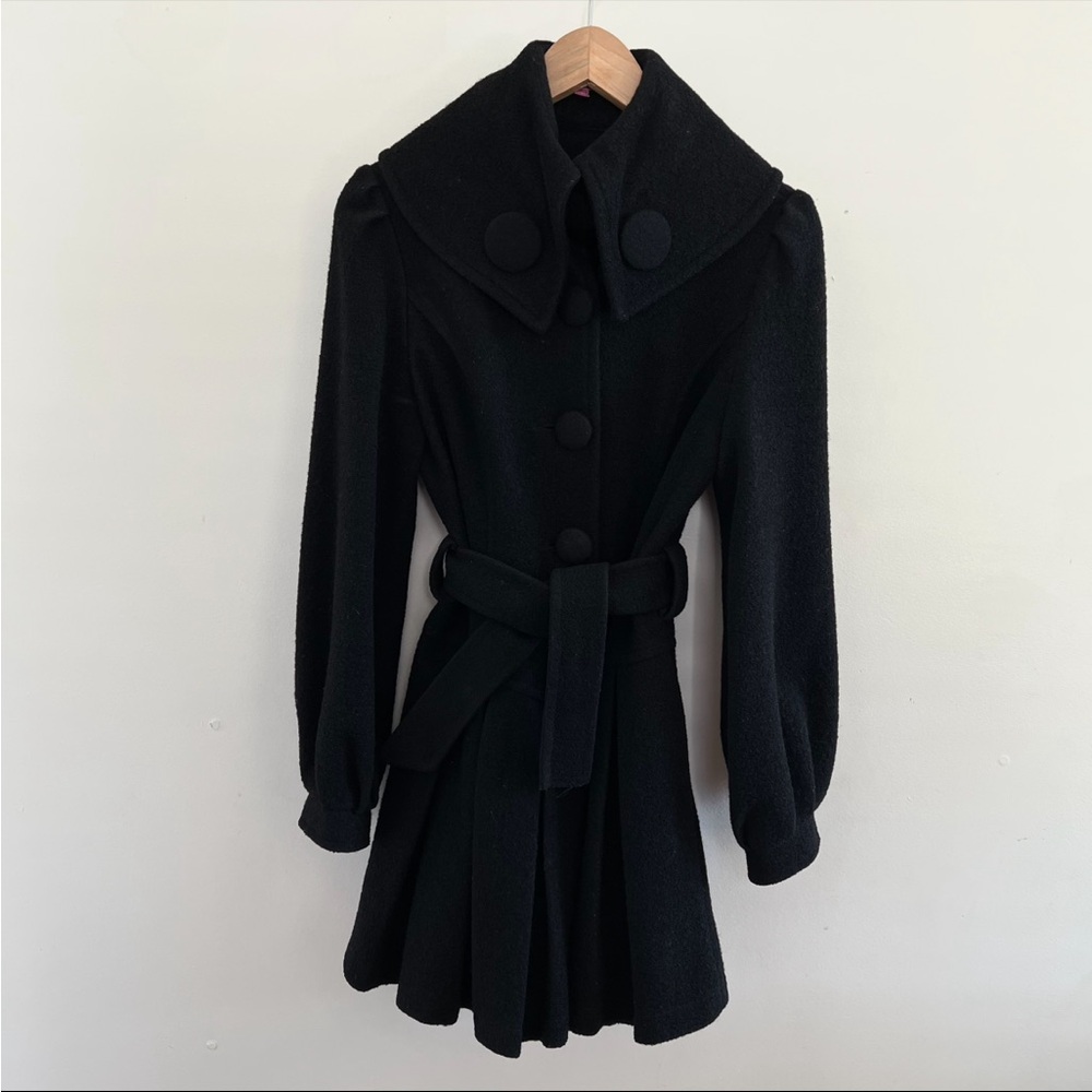 Chic Black Coat With Statement Collar - image 1